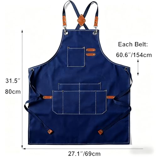 Canvas Work Apron (Blue)