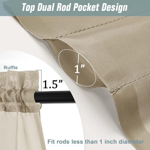 Taupe Sheer Curtains 90 Inches Long 2 Panels (42"W x 90"L (Pack of 2) / Taupe)