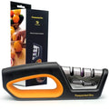 4-in-1 Knife and Scissors Sharpener, Premium Kitchen Knife Sharpener Tool, Help Prepare Restore & Polish Blades, Comfort & Ergonomic Handles For Easy-To-Use