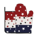 Red White and Blue Oven Mitts and Pot Holders Sets Patriotic American Flag StripedKitchen Mitts 4th of July Hot Pads for Cooking BBQ Baking Grilling (Red White Blue Stars Striped Flag)