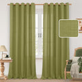 60 Inch Wide Linen Curtains for Living Room 2 Panels (60"W x 84"L (Pack of 2) / Silver Grommet-moss Green)