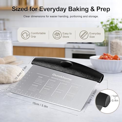 2 Pack Bench Scraper Dough Cutter (Red and black)