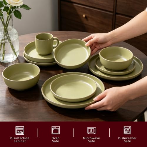 HomeVSS 20 Piece Dinnerware Set (Service for 4 - 20pc Set / Matte Green)