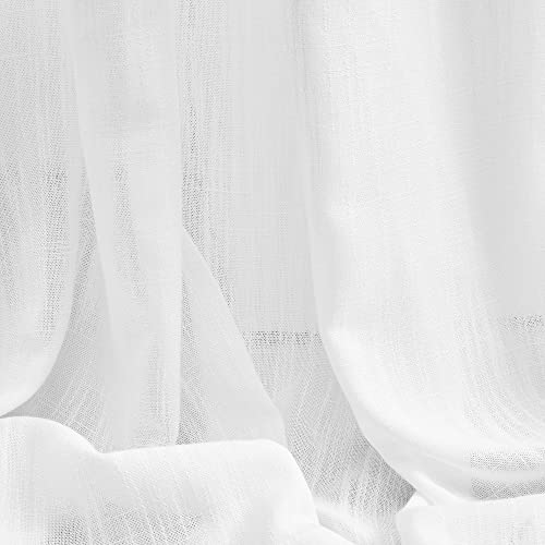 White Curtains 84 Inch Length 2 Panels Set (50"W x 84"L (Pack of 2) / White)
