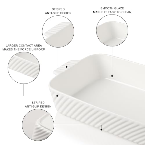 Sweejar Ceramic 13 x 9 Baking Pan (White / 13*9 In-Single)
