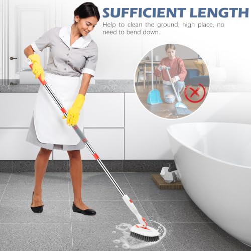 Tile Tub Scrubber Brush 3 (Orange / 2 Pads)