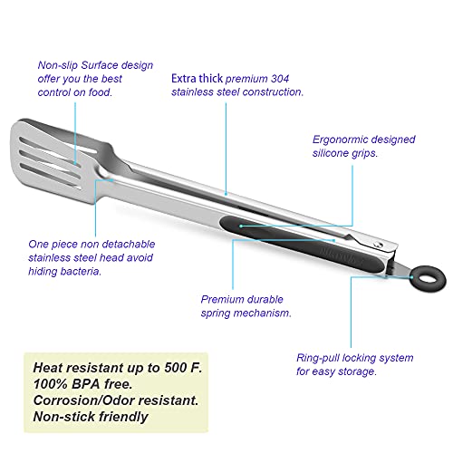 Kitchen & Grill Tongs Set of 2 (Black)