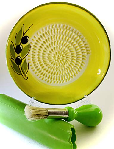 Premium Ceramic Garlic Grater Plate Set