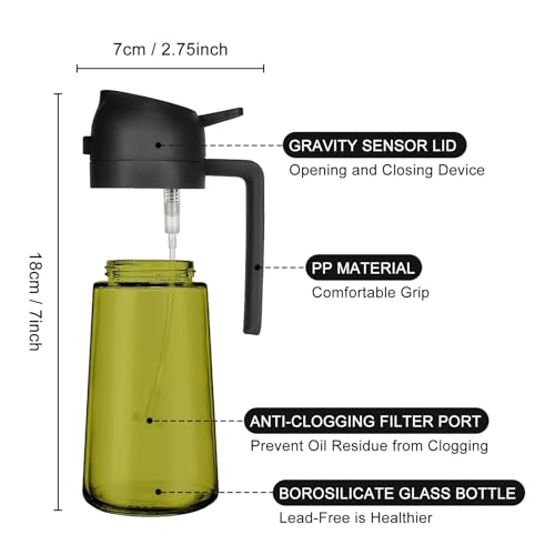16 Oz 470 Ml Oil Dispenser For Kitchen Spray (black-1)
