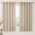Linen Curtains 63 inch Length for Living Room 2 Panels (60"W x 63"L (Pack of 2) / Brown)