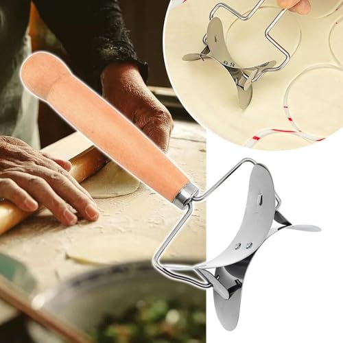 Stainless Steel Large Dumpling Skin Dough Circle Roller Machine Cutters Home Baking Maker Kitchen Pie Pizza Pastry Rolling Tools