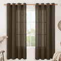 Dark Brown 72 inch Long Linen Curtains for Living Room 2 Panels (52"W x 72"L (Pack of 2) / Dark Brown)