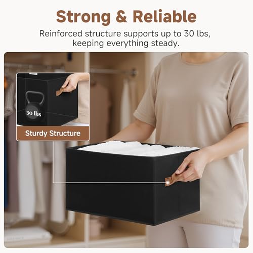 Closet Storage Bins (Large / Black)