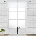 White Sheer Window Valance Curtains (White / 42"W x 14"L (Pack of 2))