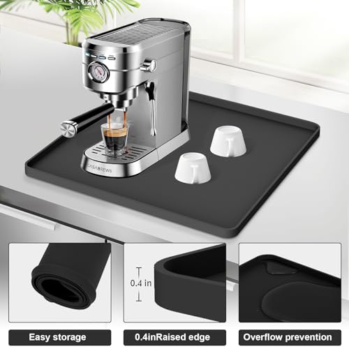 Silicone Coffee Mat 16"x16" (Black)