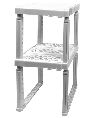 Locker Organizer Shelf (White 2 Pack)