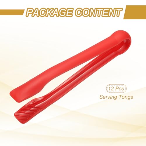 12 Pcs Toaster Tongs (10 Inch / Red)