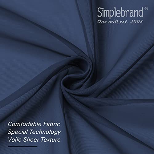 Blue Sheer Curtains 63 Inch Length 2 Panels (Navy Blue / 42"W x 63"L (Pack of 2))