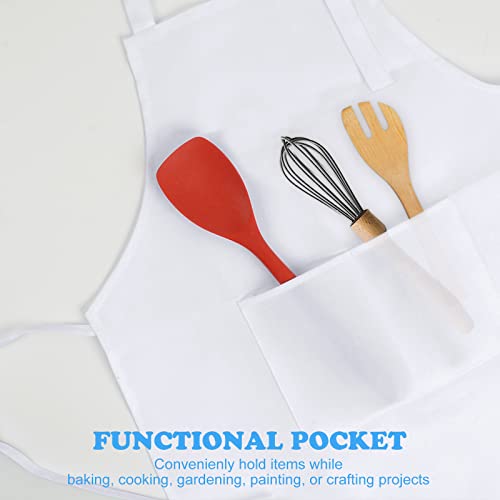 Kids Aprons with Large Pocket 2 Pack (Medium / Whitex2)