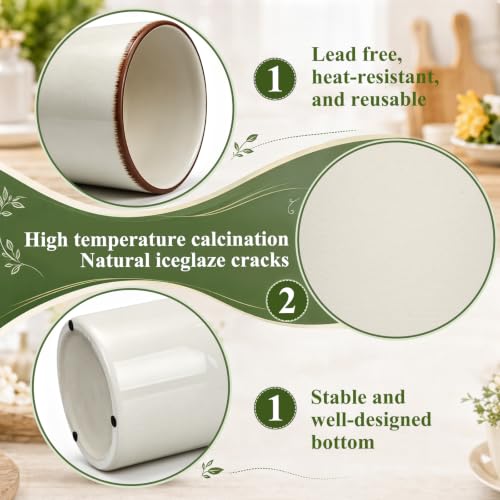 Minimalist Ceramic Utensil Holder White 6.9" (White / 6.9" / Minimalist)
