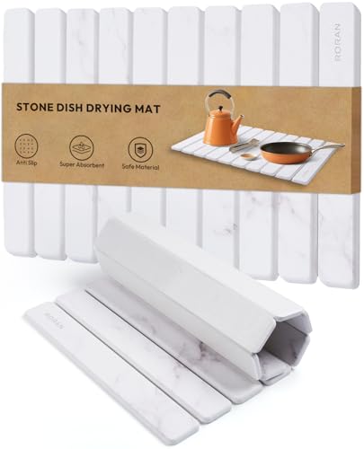 Stone Drying Mat for Kitchen Counter (White)