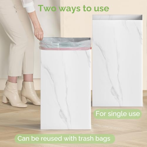 13 Gallon Disposable Trash Cans for Parties (Marble)