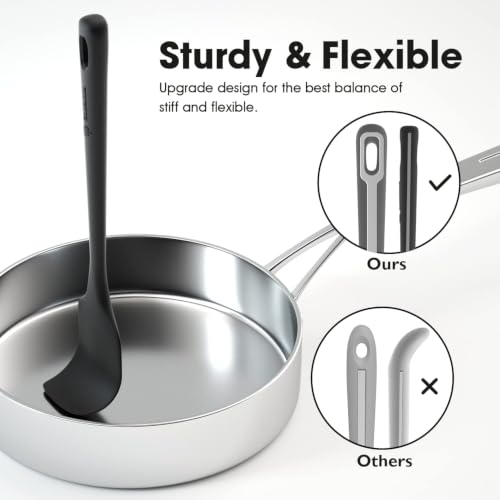 4 Pieces Silicone Spatulas Set (Black / 4 pieces)