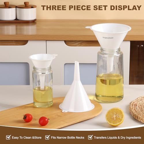 Plastic Kitchen Funnel Set of 3 (White)