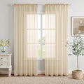 2 Panels Sheer Curtains for Living Room 54 X 102 Inches Cream (Cream / 54"W x 102"L (Pack of 2))