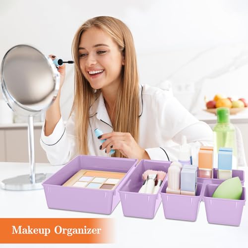 25 PCS Plastic Drawer Organizer (Purple)