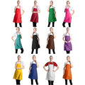 Total 12 PCS Plain Color Bib Apron Adult with 2 Front Pocket (Mixed Colour)
