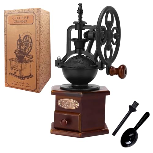Manual Coffee Grinder Bean Grinders For Home Use Vintage Wooden Coffee Decor Retro Coffee Maker Hand Grinder Coffee Mill (hexa)