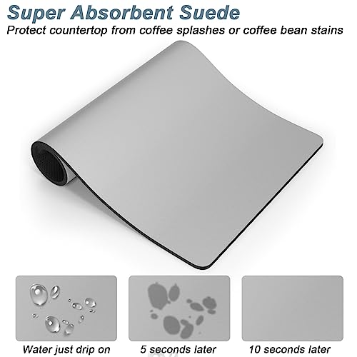 Coffee Mat 12"x19" Coffee Bar Mat for Coffee Station Accessories and Organizer (A-Space Gray / 12" x 19")