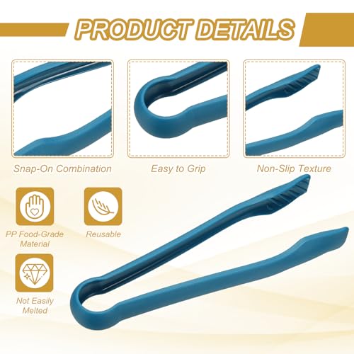 12 Pcs Toaster Tongs (10 Inch / Blue)