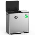 Dual Trash Can (Silver / 14 + 6 Gallon)