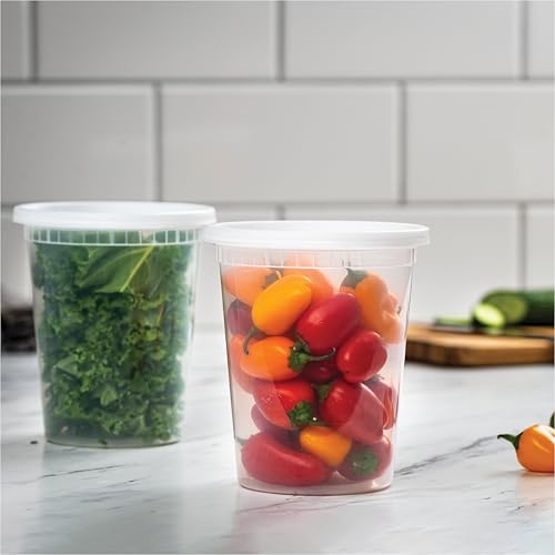 32 oz Deli Containers with Lids (48 Pack, 32 oz)