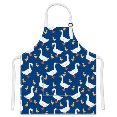 Parent Child Matching Aprons with Pocket (Blue Goose)