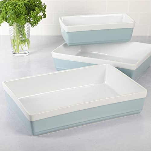 3 Piece Oven to Table Stoneware Bakeware Set (Dusty Blue / 3-Piece Set (9", 11", 13"))
