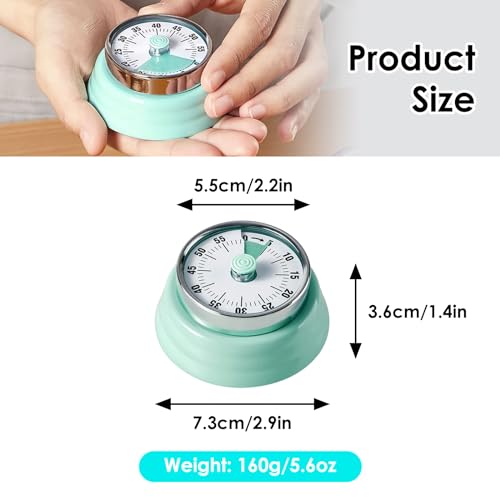 Visual Timer Teeloray Kitchen Timer with Magnetic Base (Mint Green)