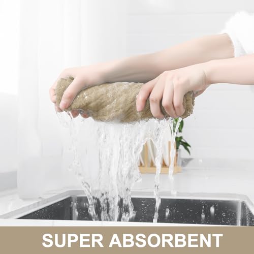Large Premium Cotton Kitchen Towels 16"x 28" (Tan / 16" X 28" - 8 Pack)