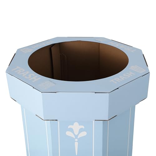 Fleur 25 Gal Trash Can Bin (Bridal Blue)