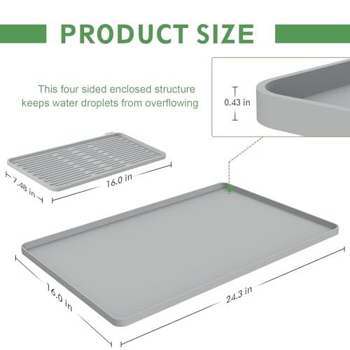 Silicone Coffee Mat 24"x16" (Gray)