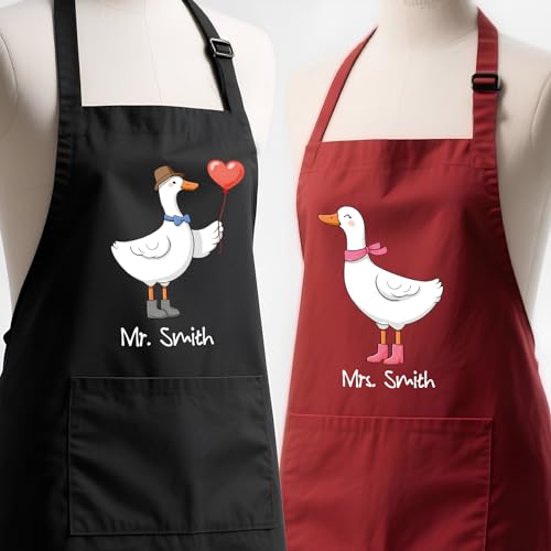 Funny Bride Groom Aprons with Custom Name (Style 1)