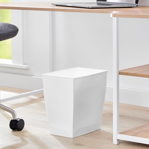 Small Plastic Bathroom Trash Can (White / Pack of 2)
