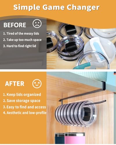 Tumbler Lid Organizer (Black / 2Pack(Narrow & Wide))