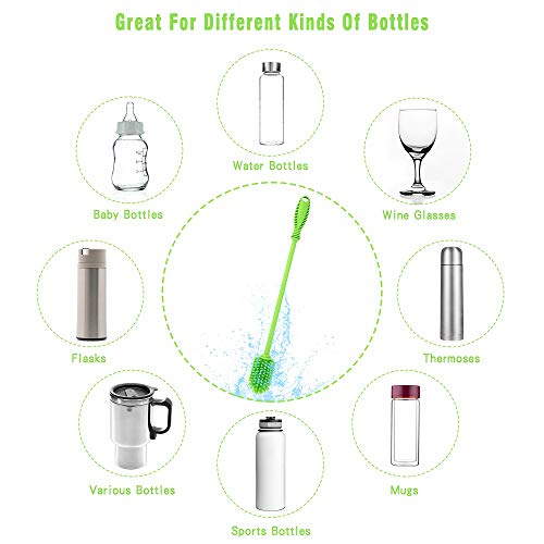Silicone Bottle Brush with Long Handle (Green)