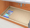 Waterproof Under Sink Mat Silicone 22"x19" (Beige / 22"W x 19"L)