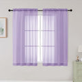Lavender Sheer Curtains for Bedroom Living Room 45 Inch Length 2 Panels (Lavender / 42"W x 45"L (Pack of 2))