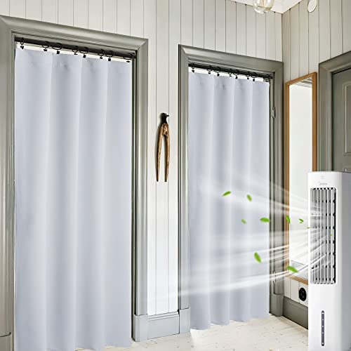 Curtains for Bedroom Living Room Dining Room Office 84 inches Long (Greyish White / 42"W x 84"L (Pack of 2))