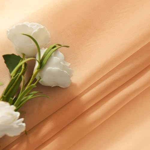 Beige Sheer Curtains 4 Panels Rod Pocket Semi (Beige / 52"W x 45"L (Pack of 4))